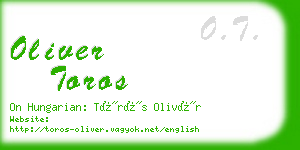 oliver toros business card